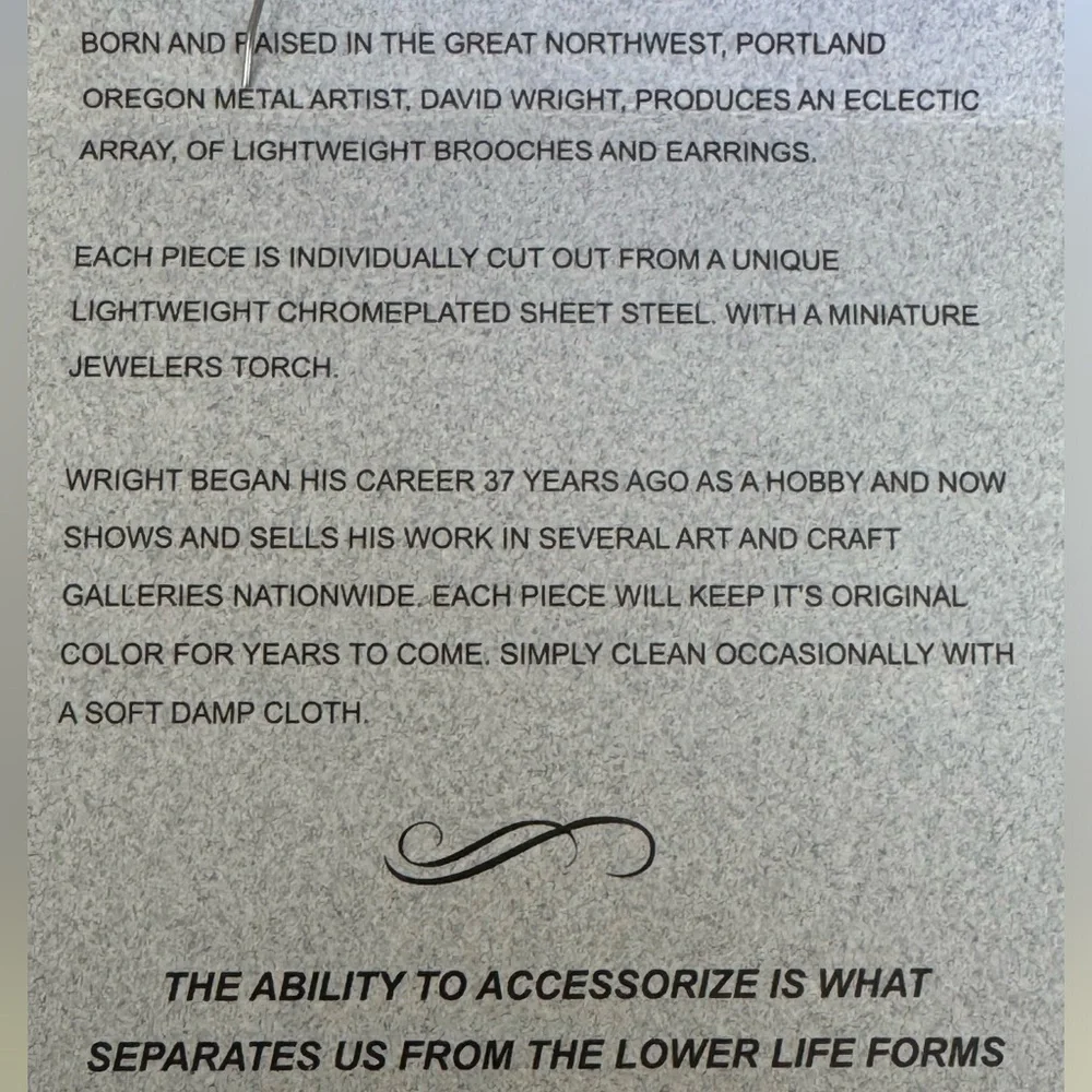 Unique Handcrafted Steel Earrings 2 inch approx - Picture 6 of 7